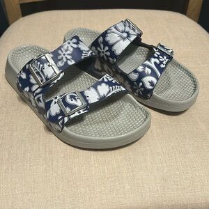 Birkenstock Navy Floral Sandals, Size 38